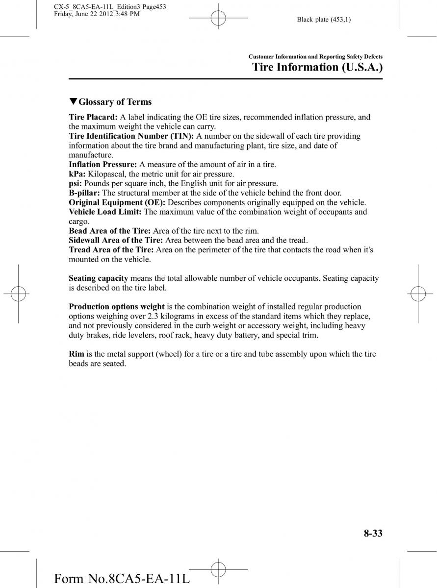 Mazda CX 5 owners manual / page 453