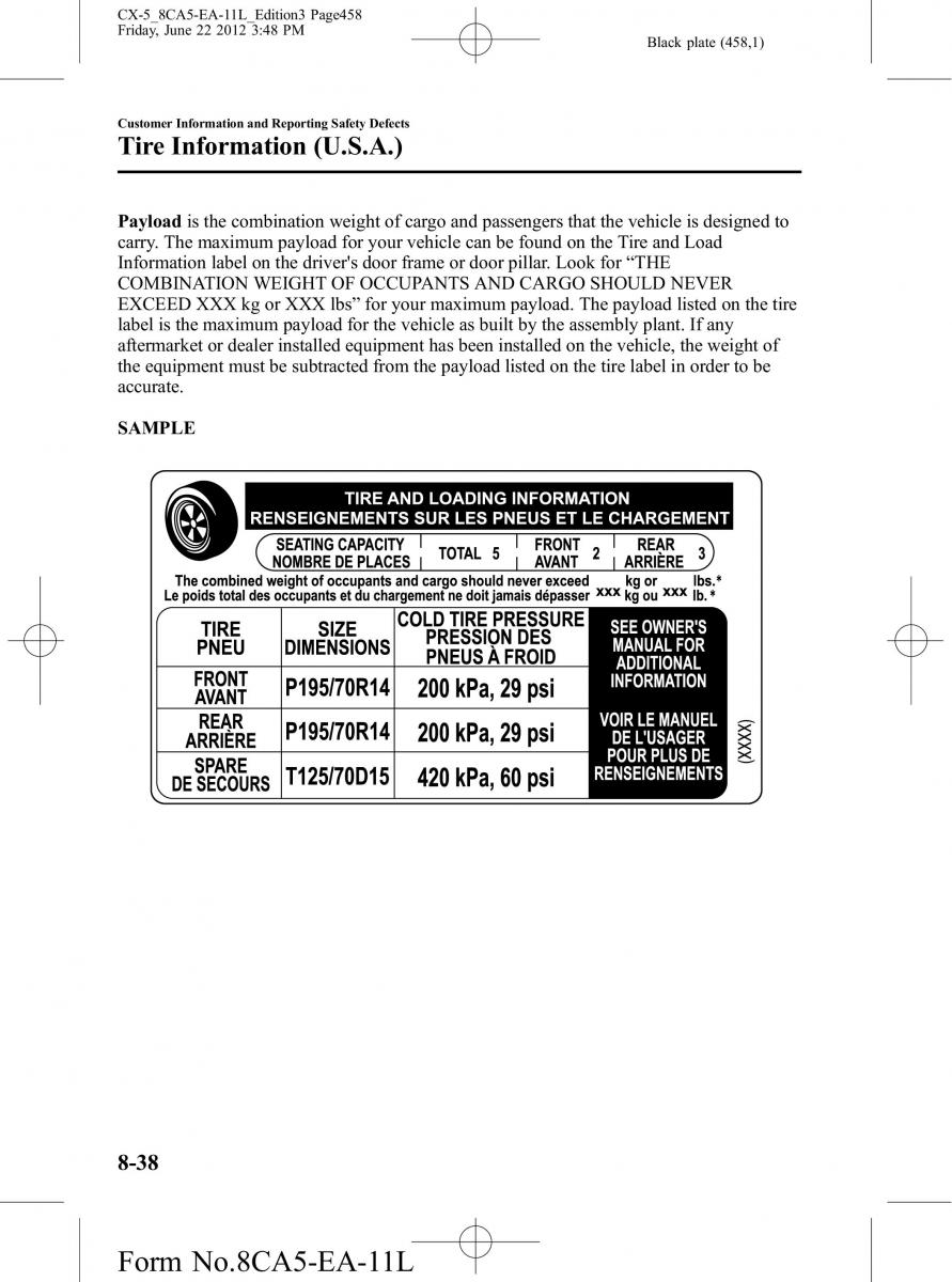 Mazda CX 5 owners manual / page 458