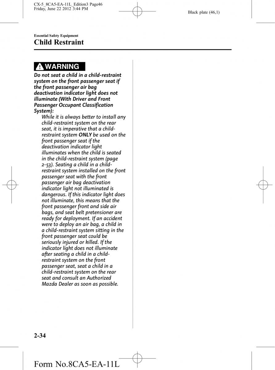 Mazda CX 5 owners manual / page 46