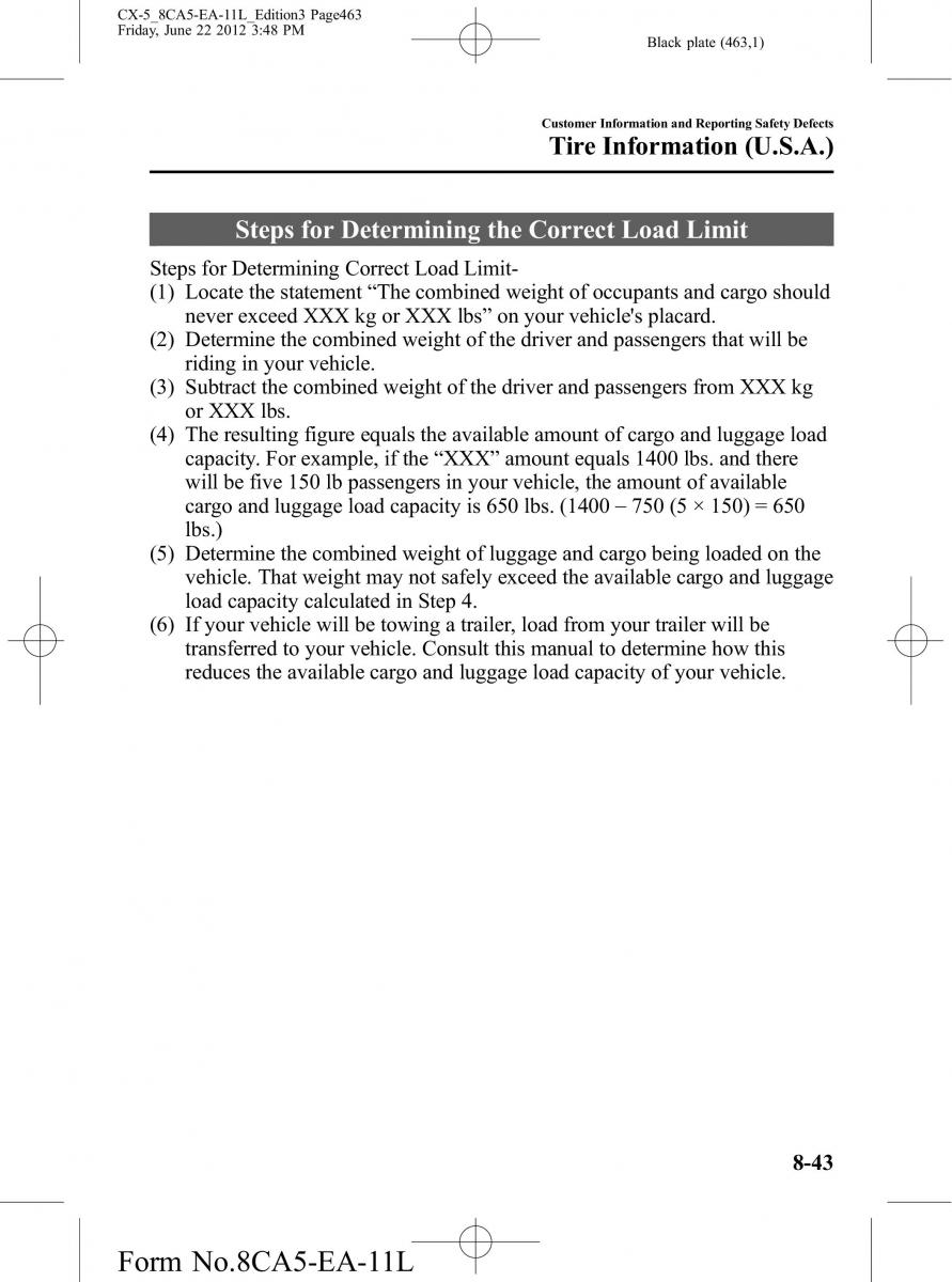 Mazda CX 5 owners manual / page 463