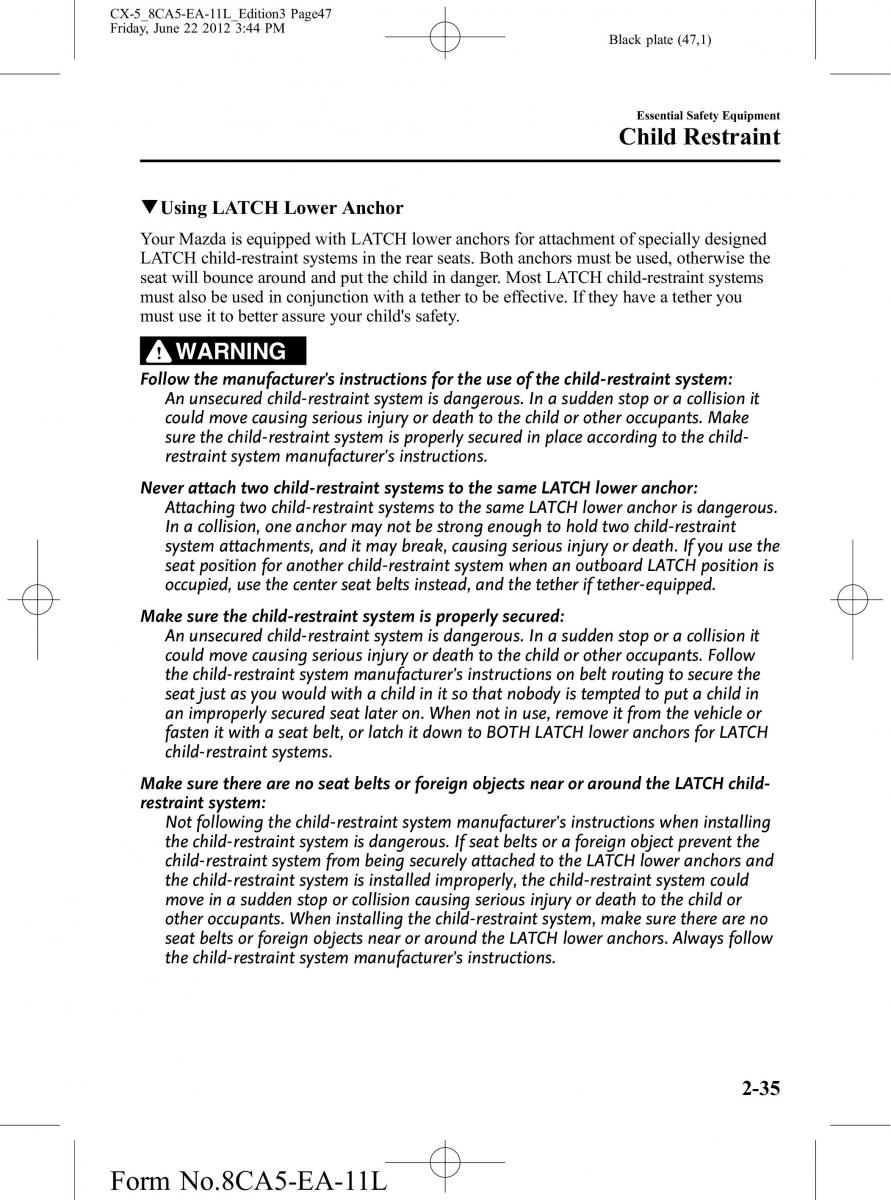 Mazda CX 5 owners manual / page 47