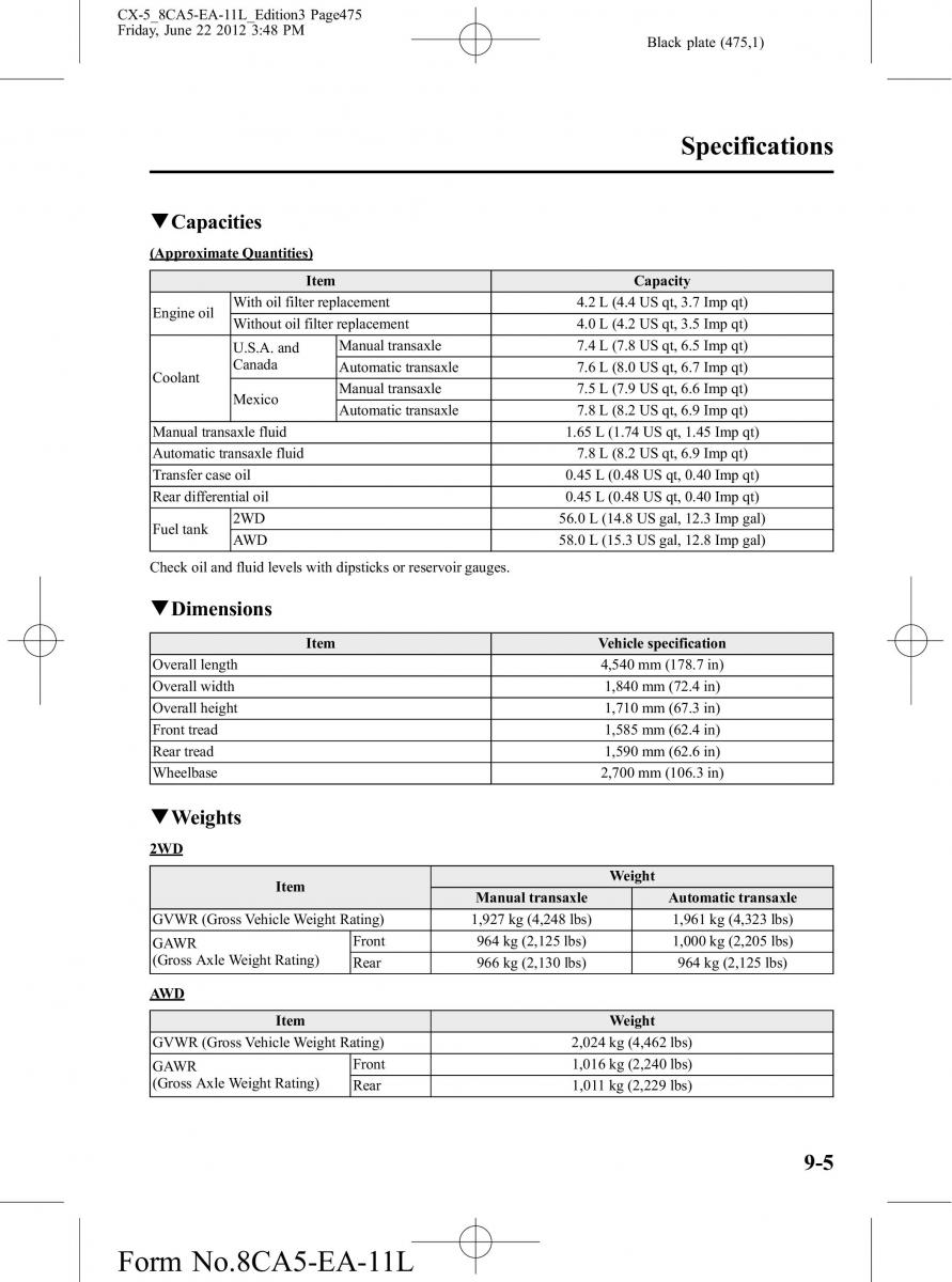 Mazda CX 5 owners manual / page 475