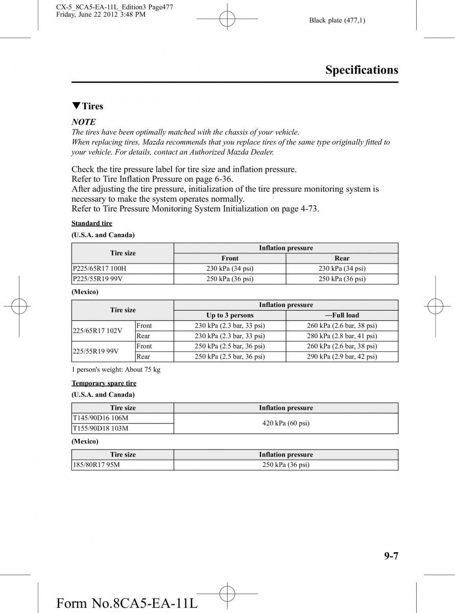 Mazda CX 5 owners manual / page 477