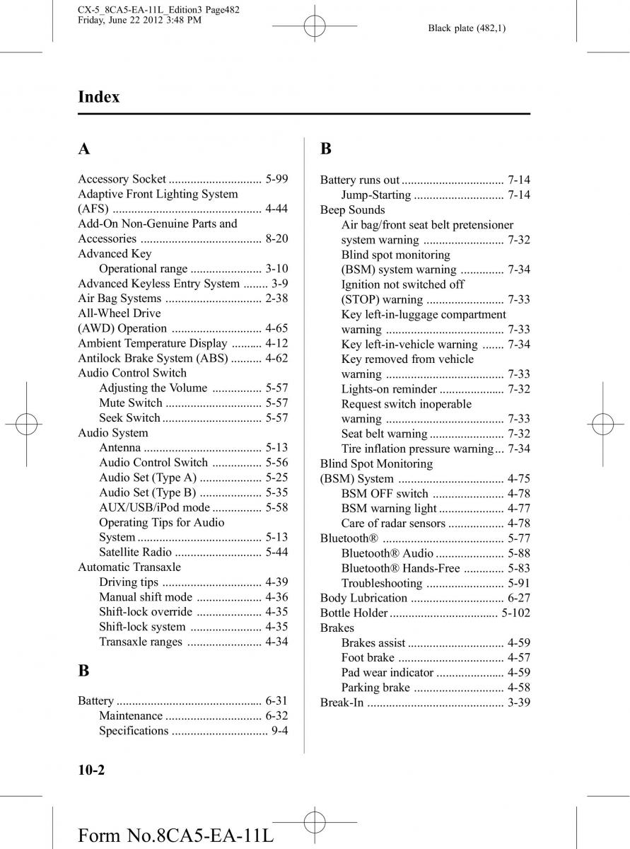 Mazda CX 5 owners manual / page 482