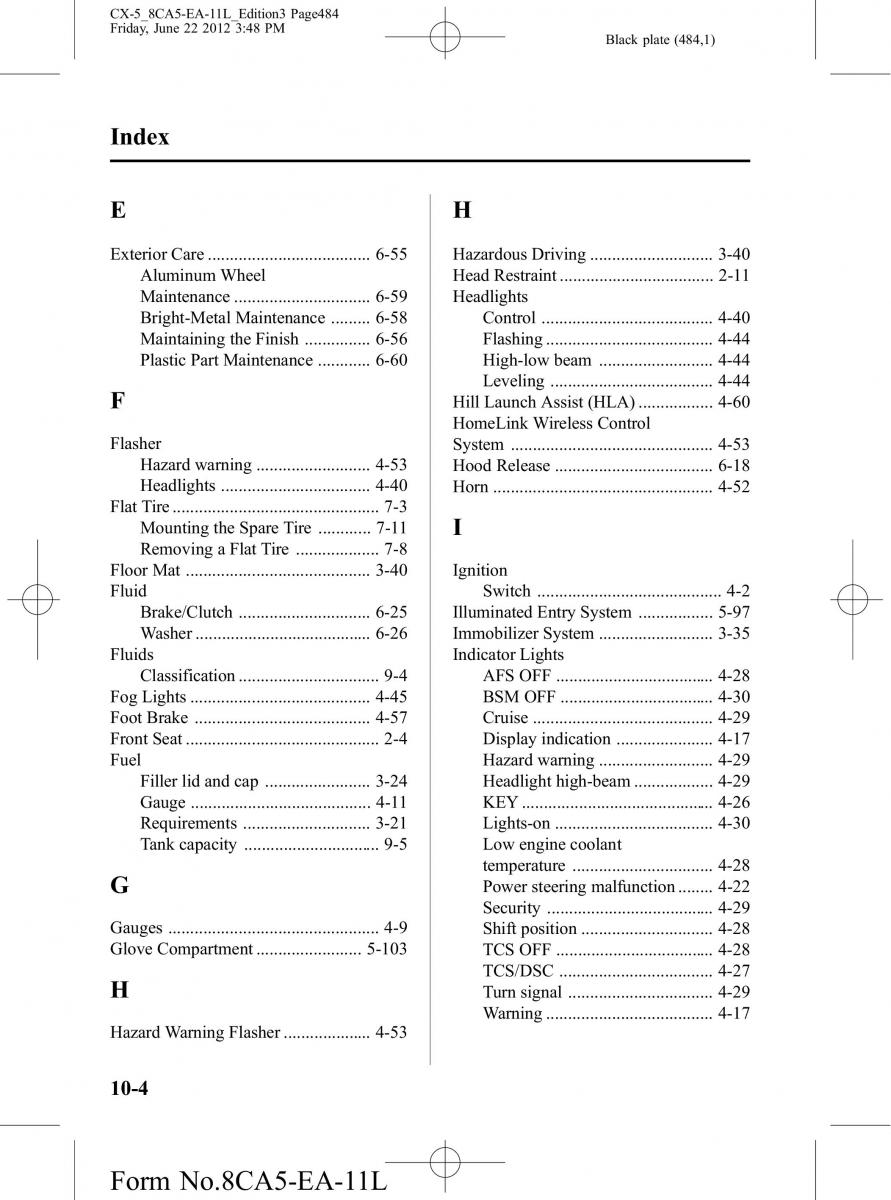 Mazda CX 5 owners manual / page 484