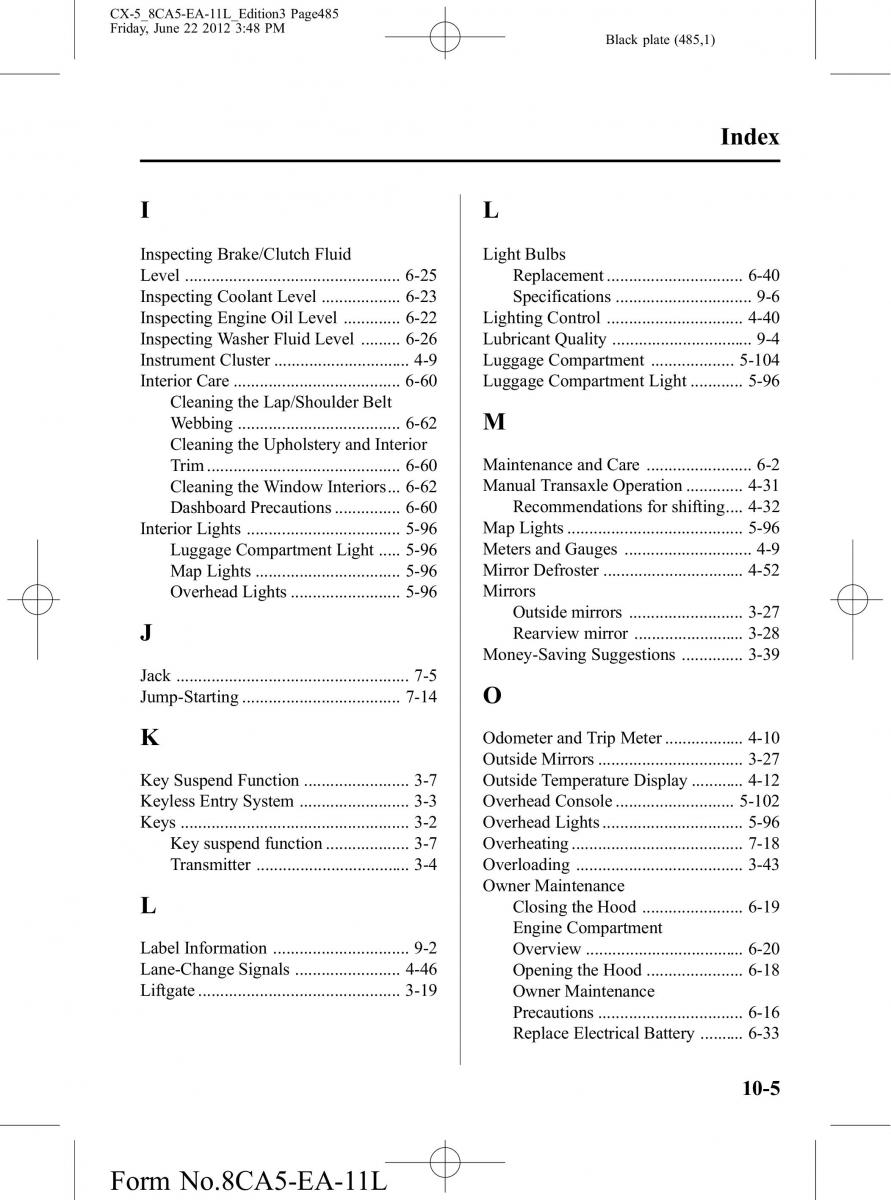 Mazda CX 5 owners manual / page 485