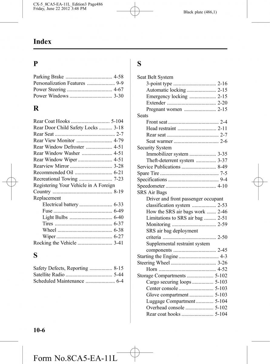 Mazda CX 5 owners manual / page 486