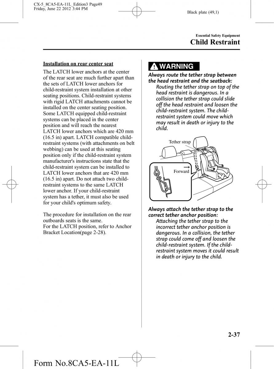 Mazda CX 5 owners manual / page 49