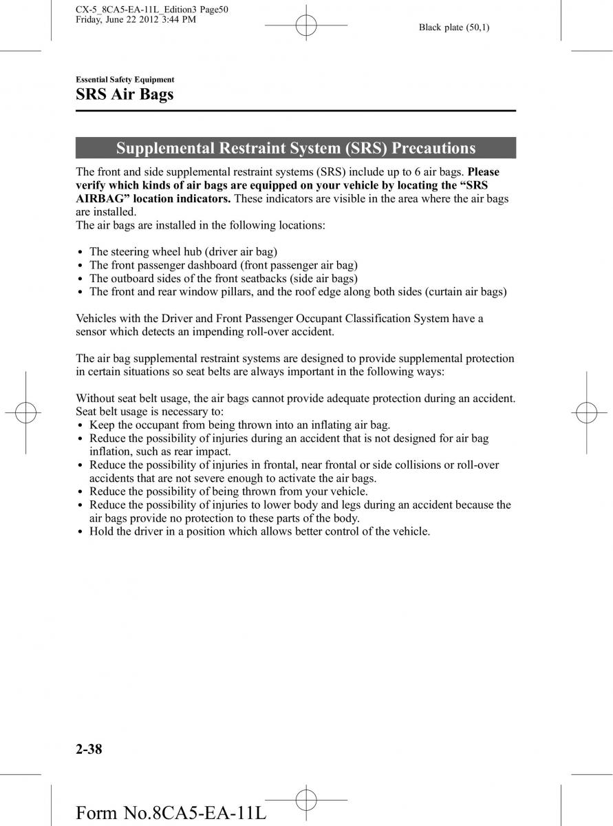 Mazda CX 5 owners manual / page 50