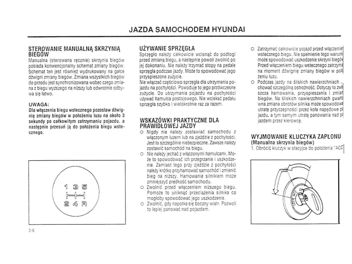 Hyundai Accent X3 Pony Excel instrukcja obslugi / page 63