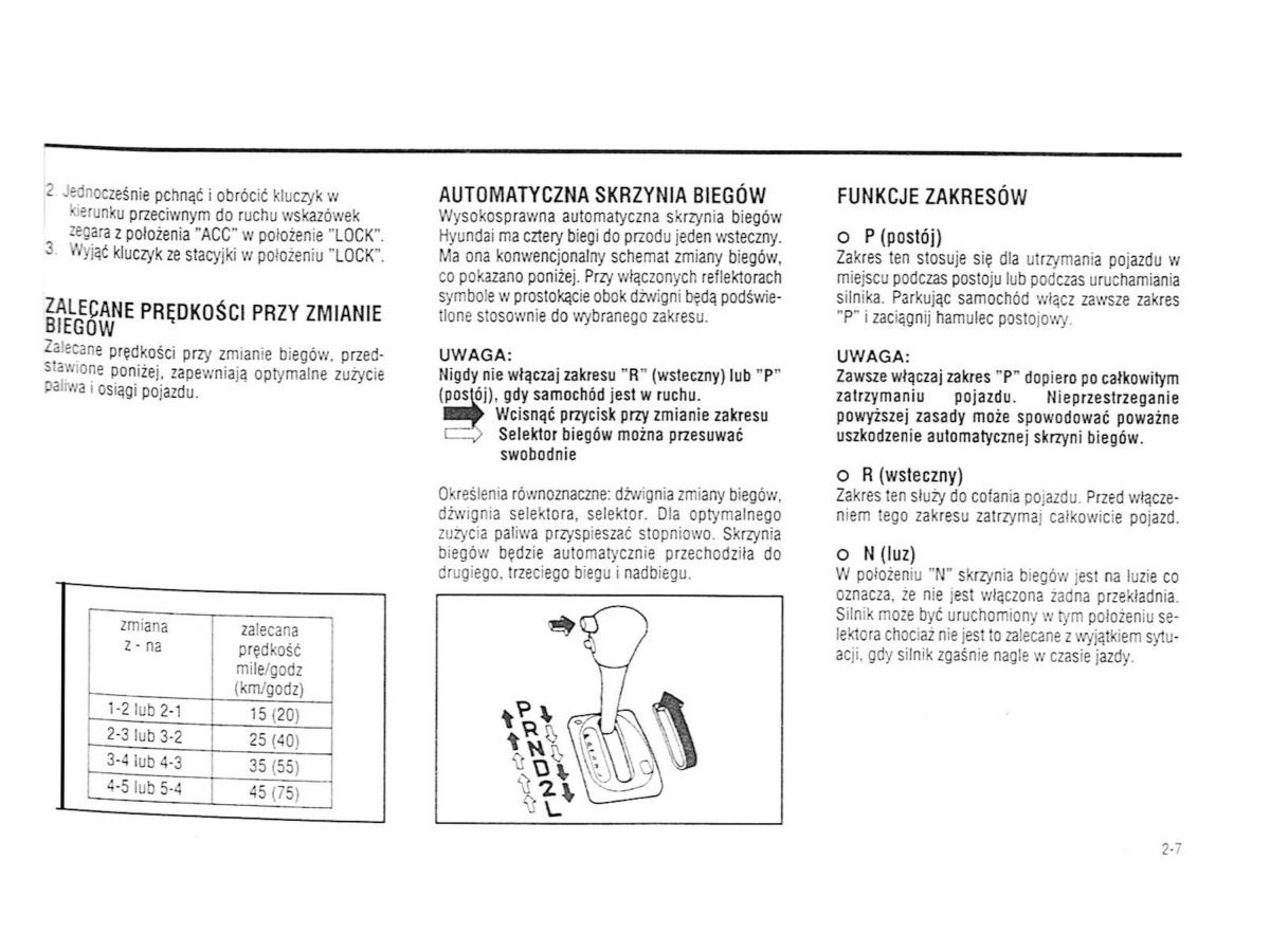 Hyundai Accent X3 Pony Excel instrukcja obslugi / page 64