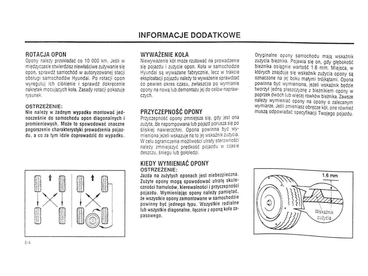 Hyundai Accent X3 Pony Excel instrukcja obslugi / page 122