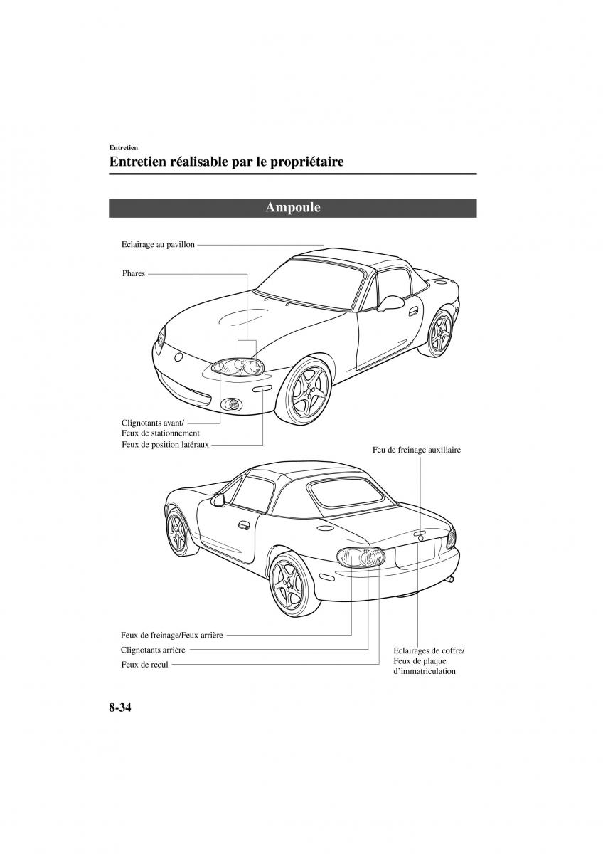 Mazda MX 5 Miata NB II 2 manuel du proprietaire / page 220