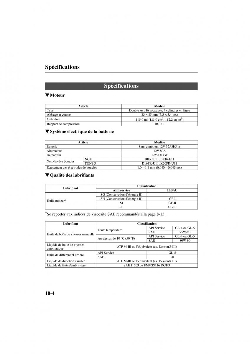 Mazda MX 5 Miata NB II 2 manuel du proprietaire / page 260