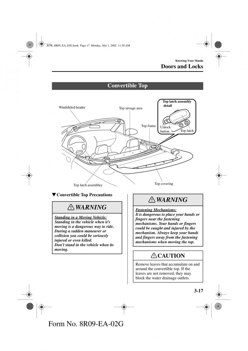 Mazda MX 5 Miata NB II 2 owners manual / page 56