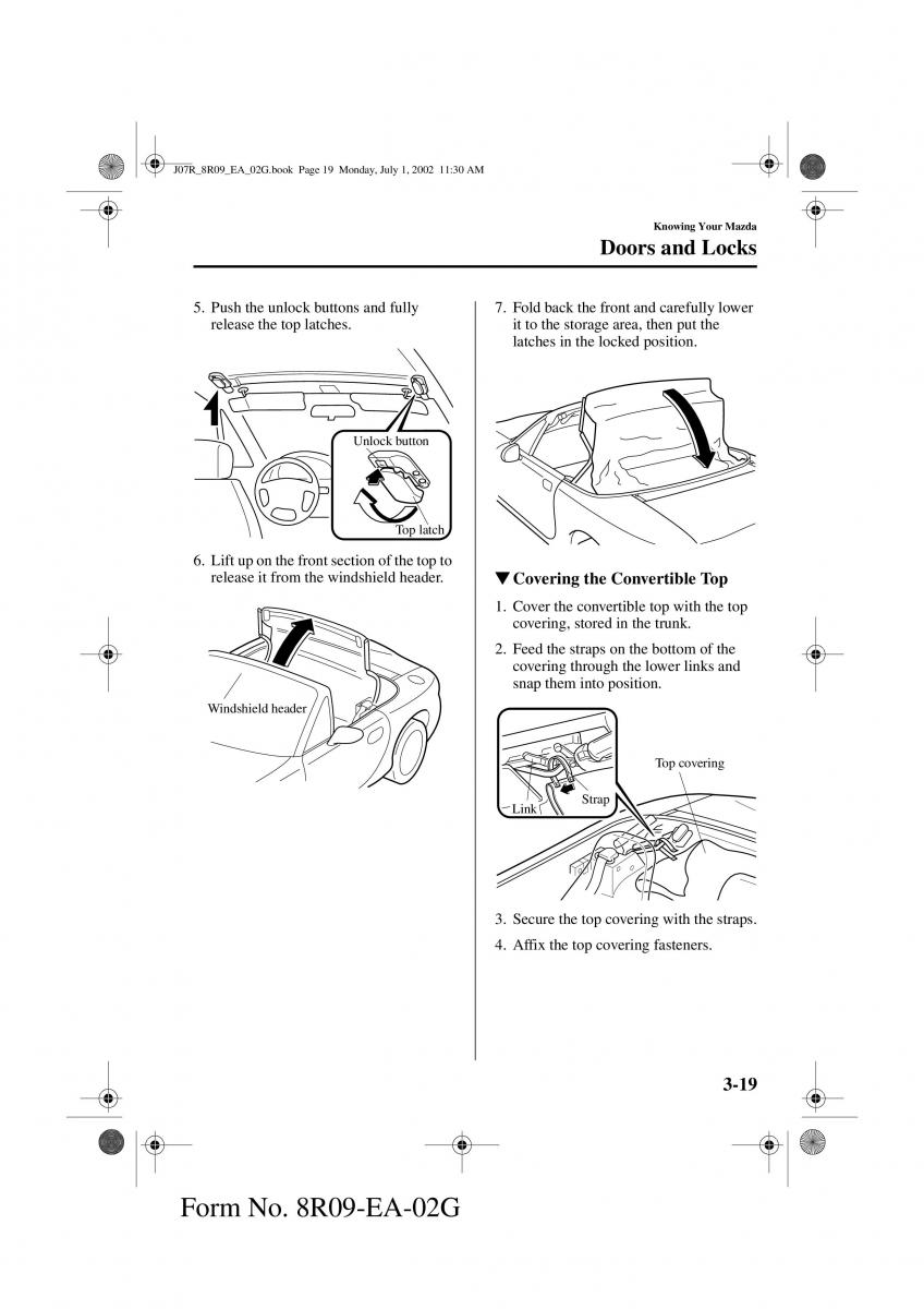 Mazda MX 5 Miata NB II 2 owners manual / page 58