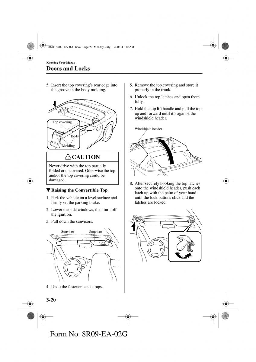 Mazda MX 5 Miata NB II 2 owners manual / page 59