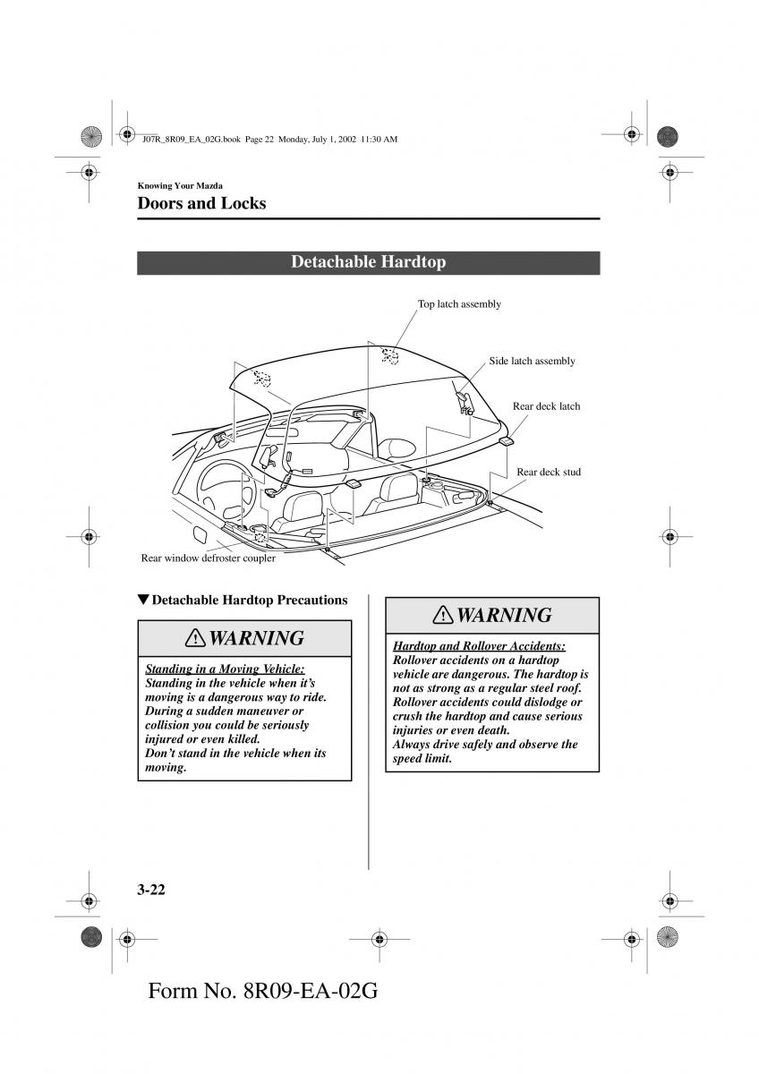 Mazda MX 5 Miata NB II 2 owners manual / page 61