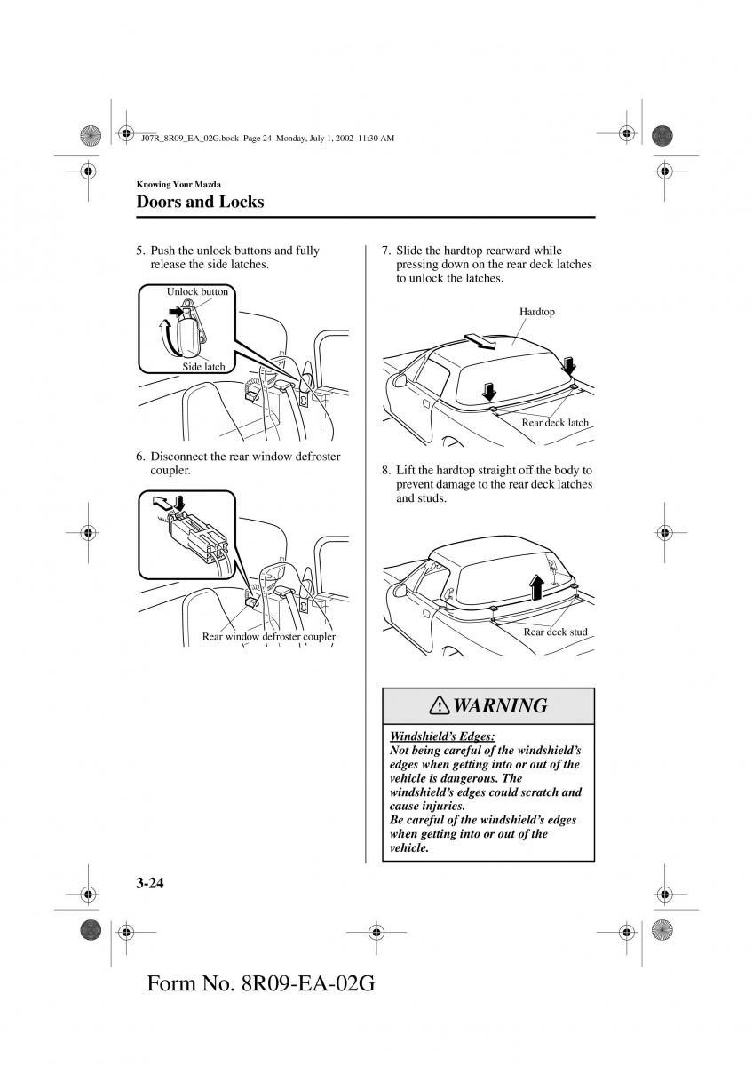 Mazda MX 5 Miata NB II 2 owners manual / page 63