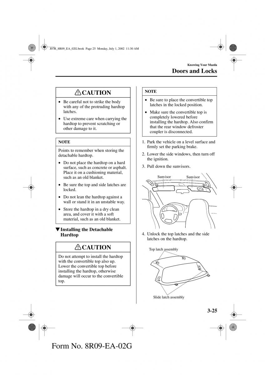 Mazda MX 5 Miata NB II 2 owners manual / page 64