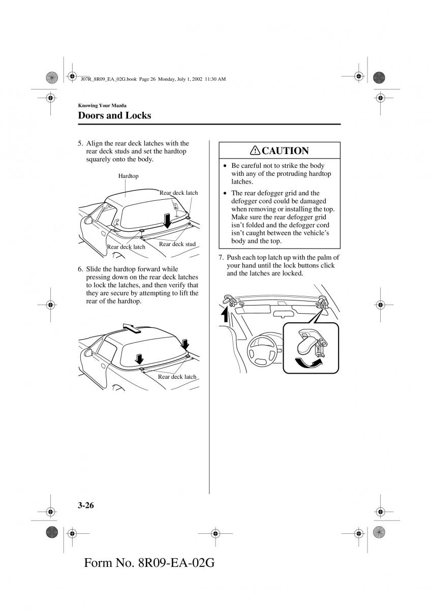 Mazda MX 5 Miata NB II 2 owners manual / page 65