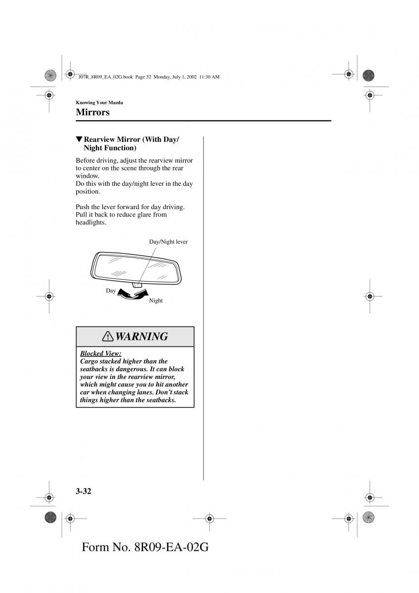 Mazda MX 5 Miata NB II 2 owners manual / page 71