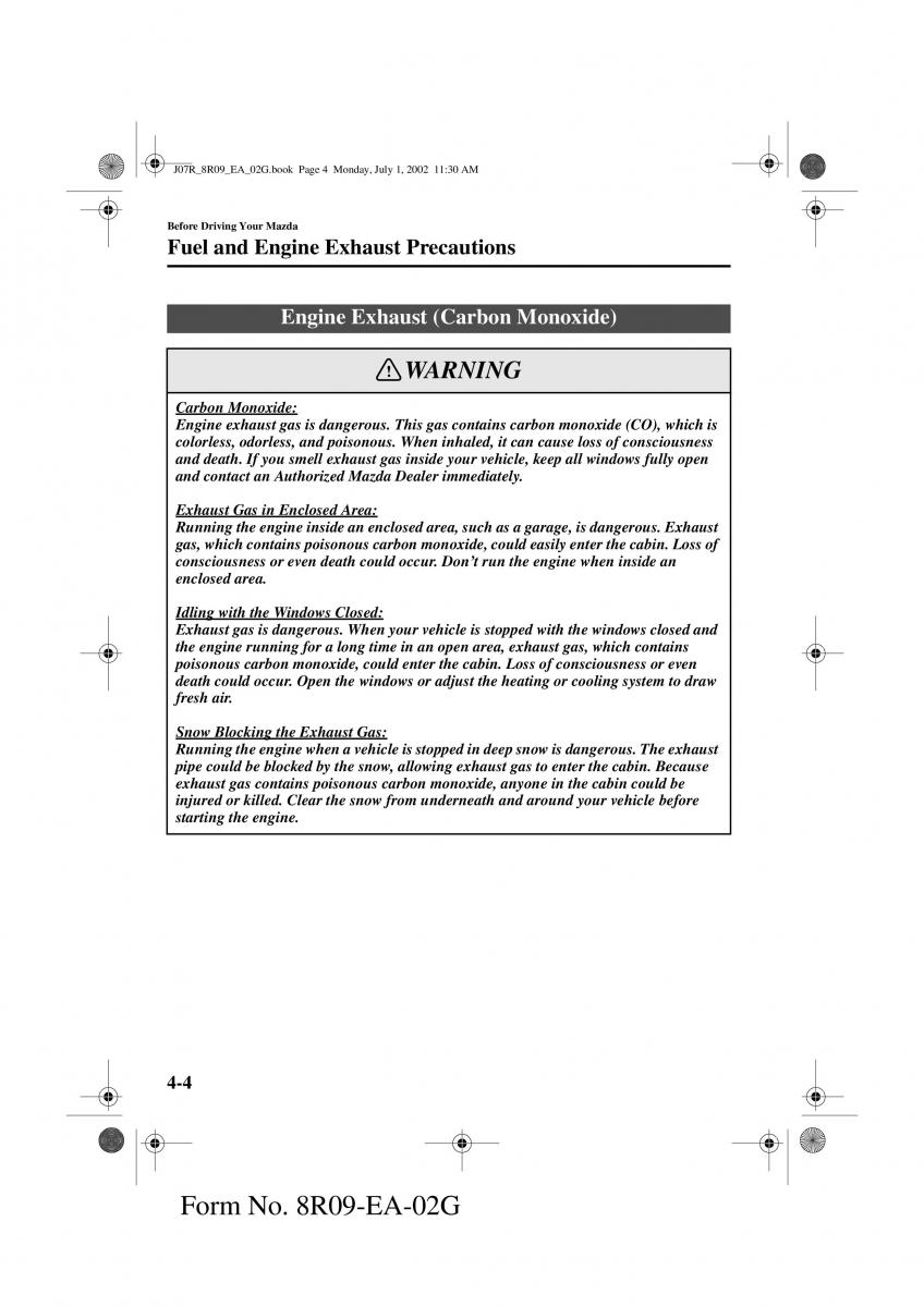 Mazda MX 5 Miata NB II 2 owners manual / page 75