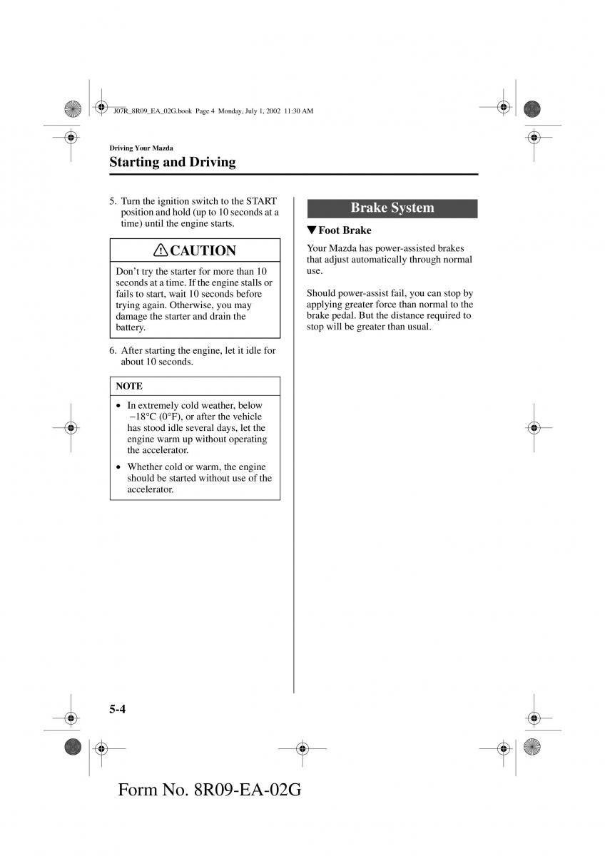 Mazda MX 5 Miata NB II 2 owners manual / page 87