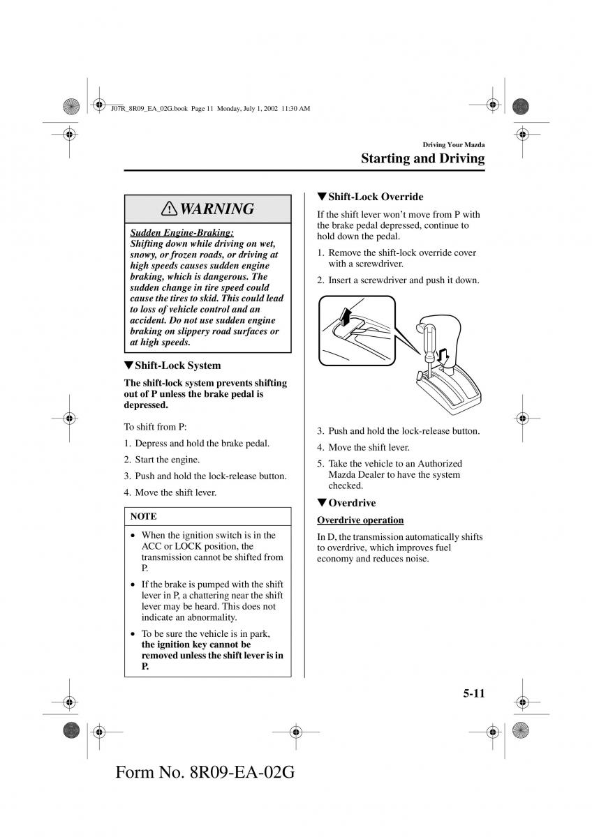 Mazda MX 5 Miata NB II 2 owners manual / page 94