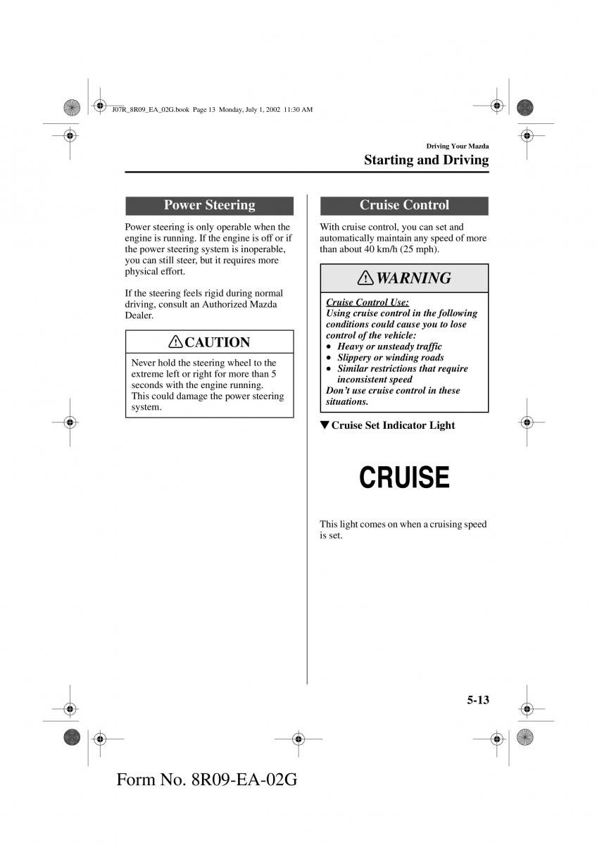 Mazda MX 5 Miata NB II 2 owners manual / page 96