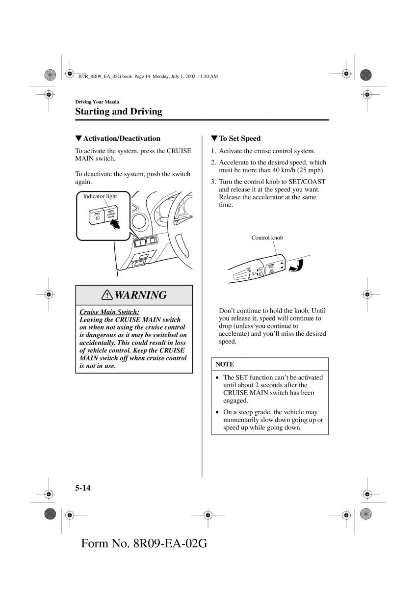 Mazda MX 5 Miata NB II 2 owners manual / page 97