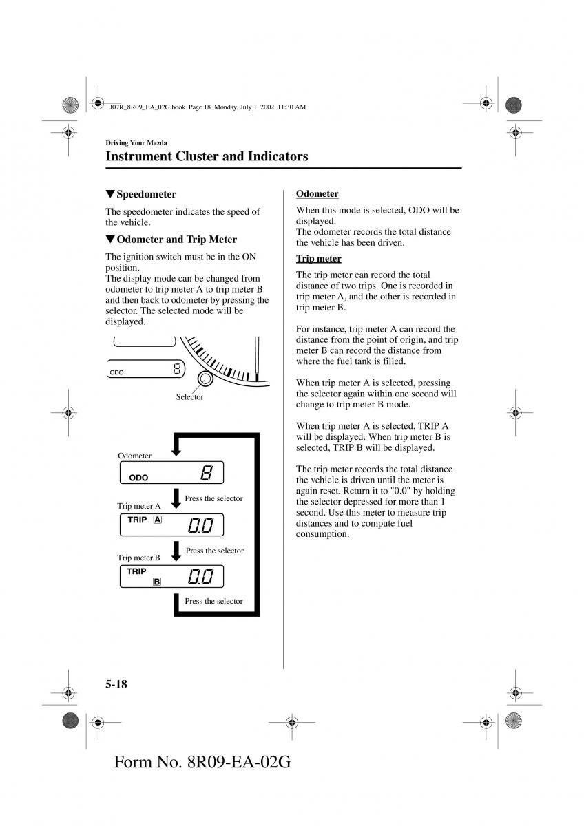 Mazda MX 5 Miata NB II 2 owners manual / page 101