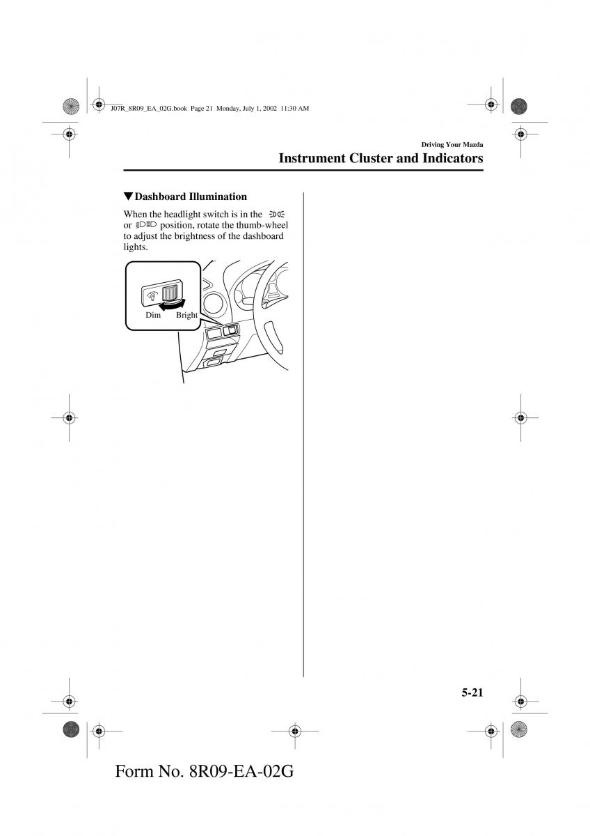 Mazda MX 5 Miata NB II 2 owners manual / page 104