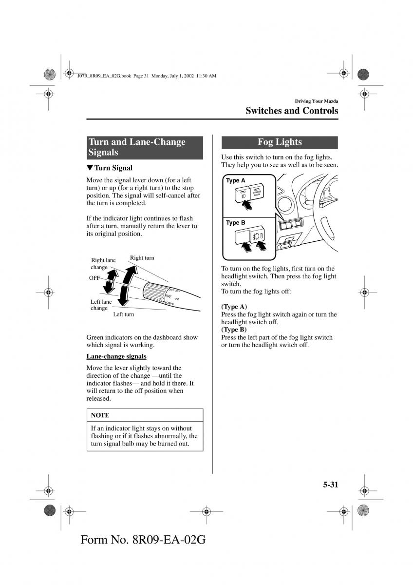 Mazda MX 5 Miata NB II 2 owners manual / page 114