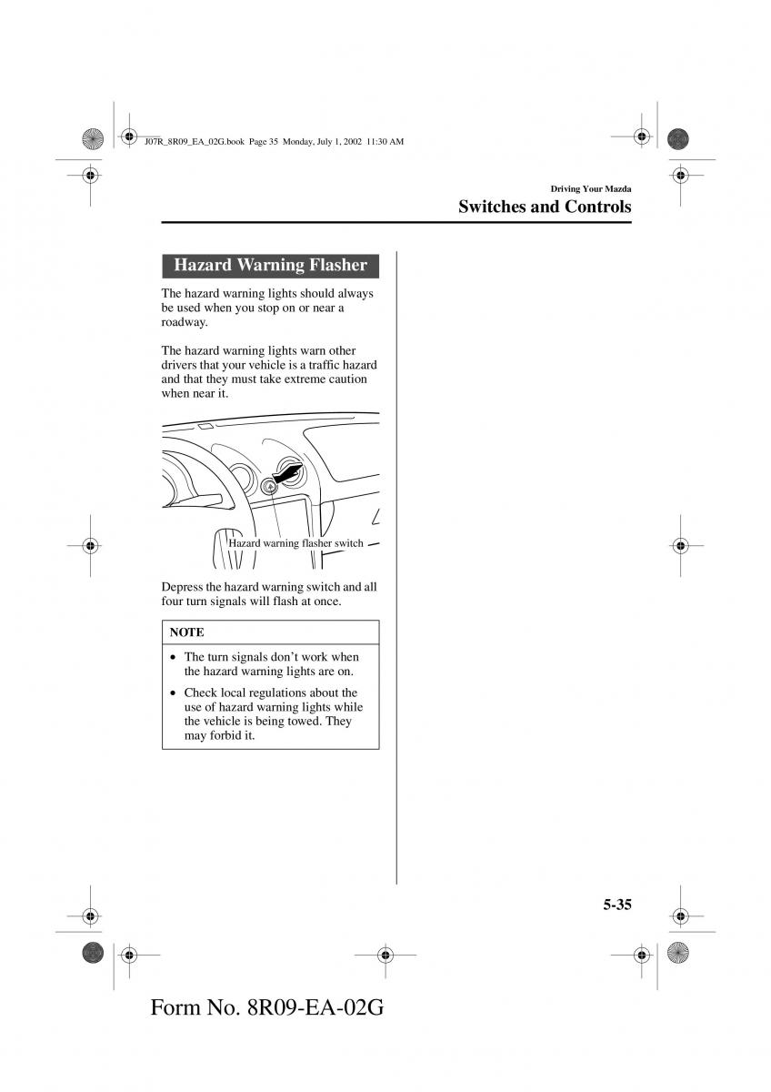 Mazda MX 5 Miata NB II 2 owners manual / page 118