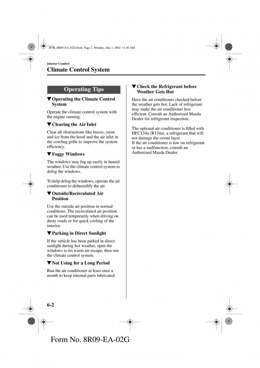 Mazda MX 5 Miata NB II 2 owners manual / page 121