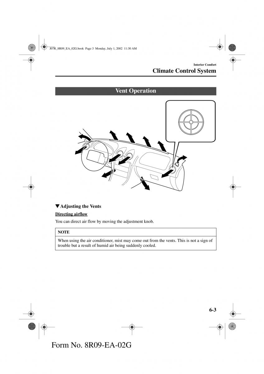 Mazda MX 5 Miata NB II 2 owners manual / page 122