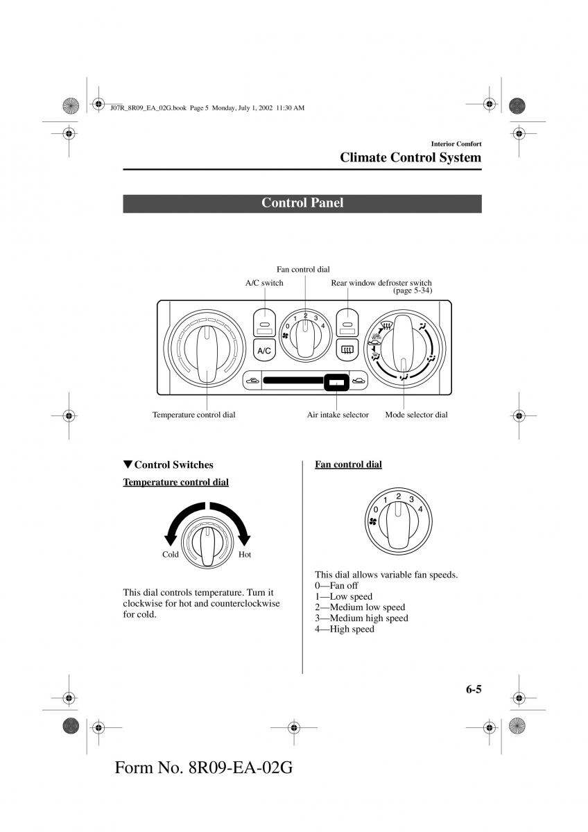 Mazda MX 5 Miata NB II 2 owners manual / page 124