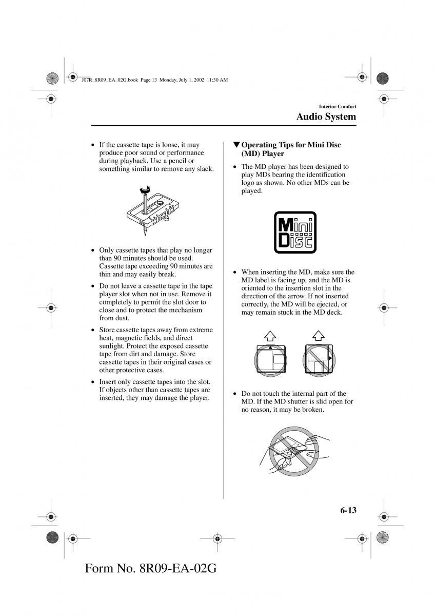 Mazda MX 5 Miata NB II 2 owners manual / page 132