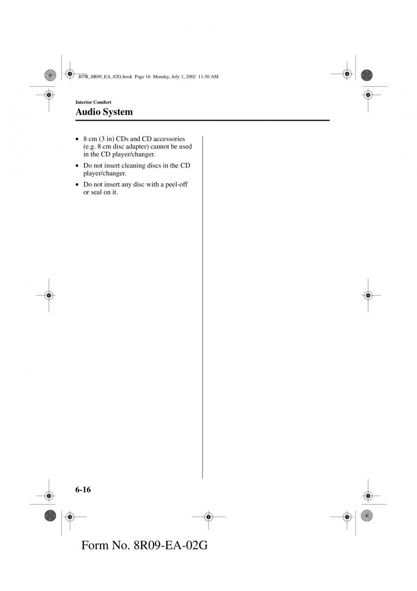 Mazda MX 5 Miata NB II 2 owners manual / page 135