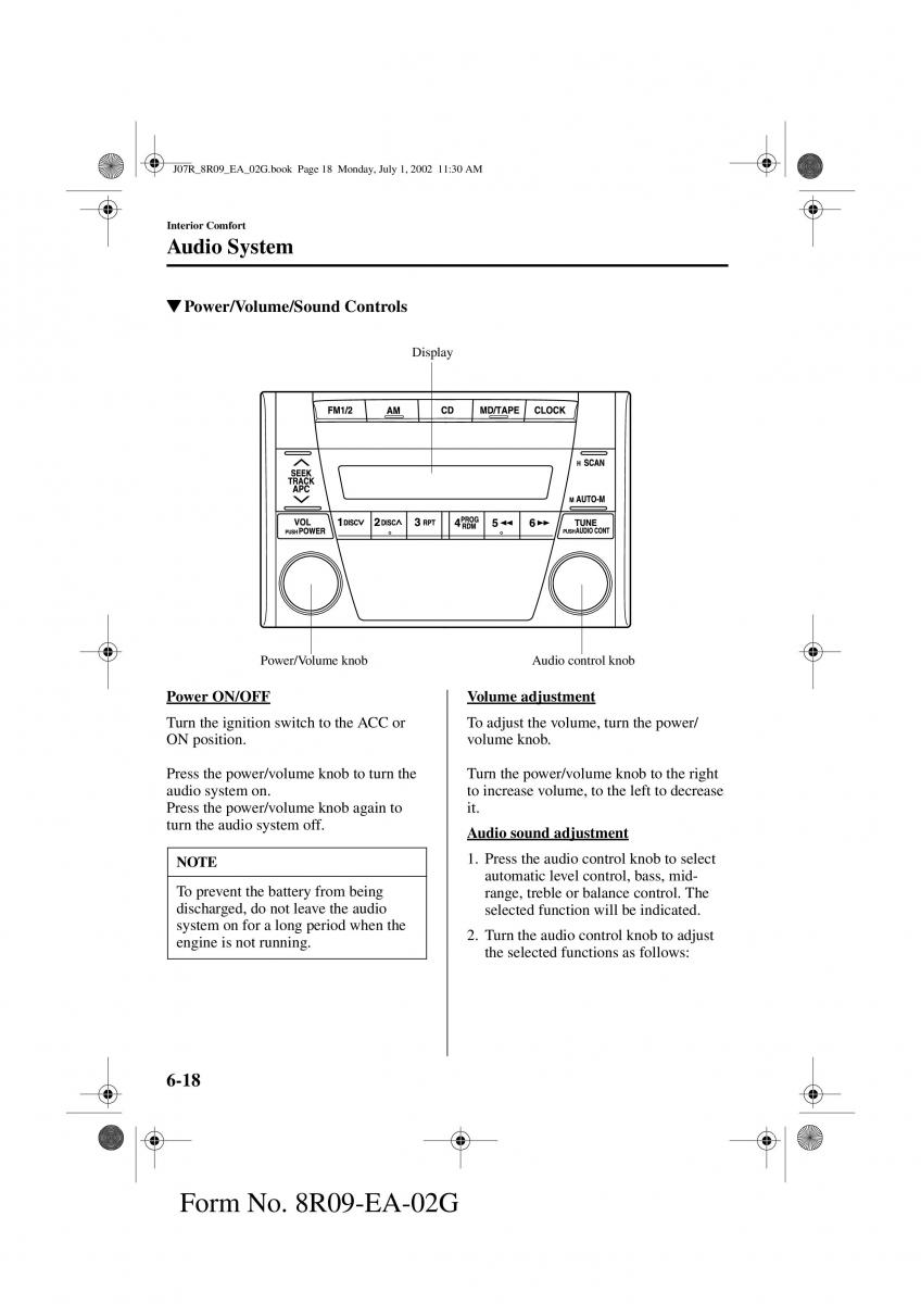 Mazda MX 5 Miata NB II 2 owners manual / page 137