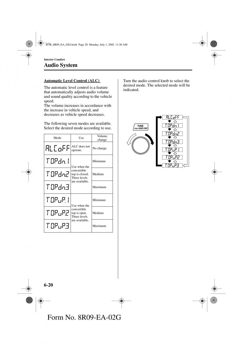 Mazda MX 5 Miata NB II 2 owners manual / page 139