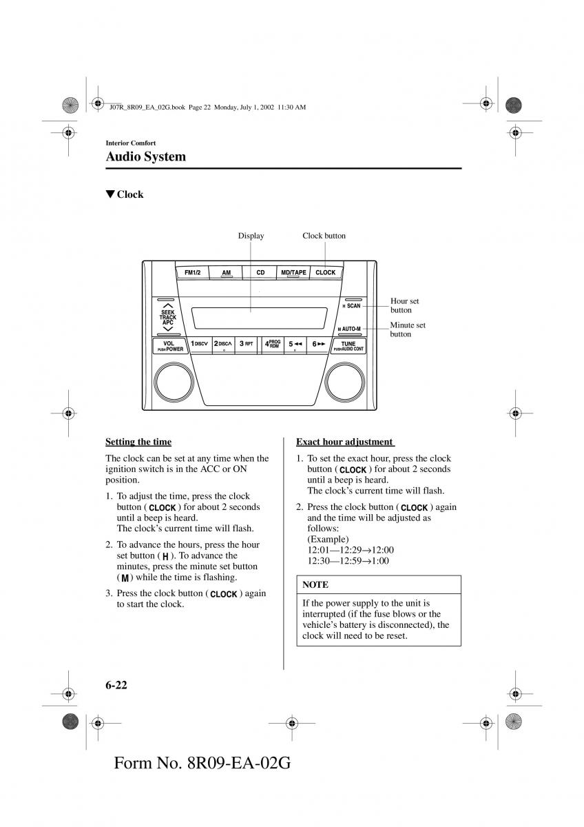 Mazda MX 5 Miata NB II 2 owners manual / page 141