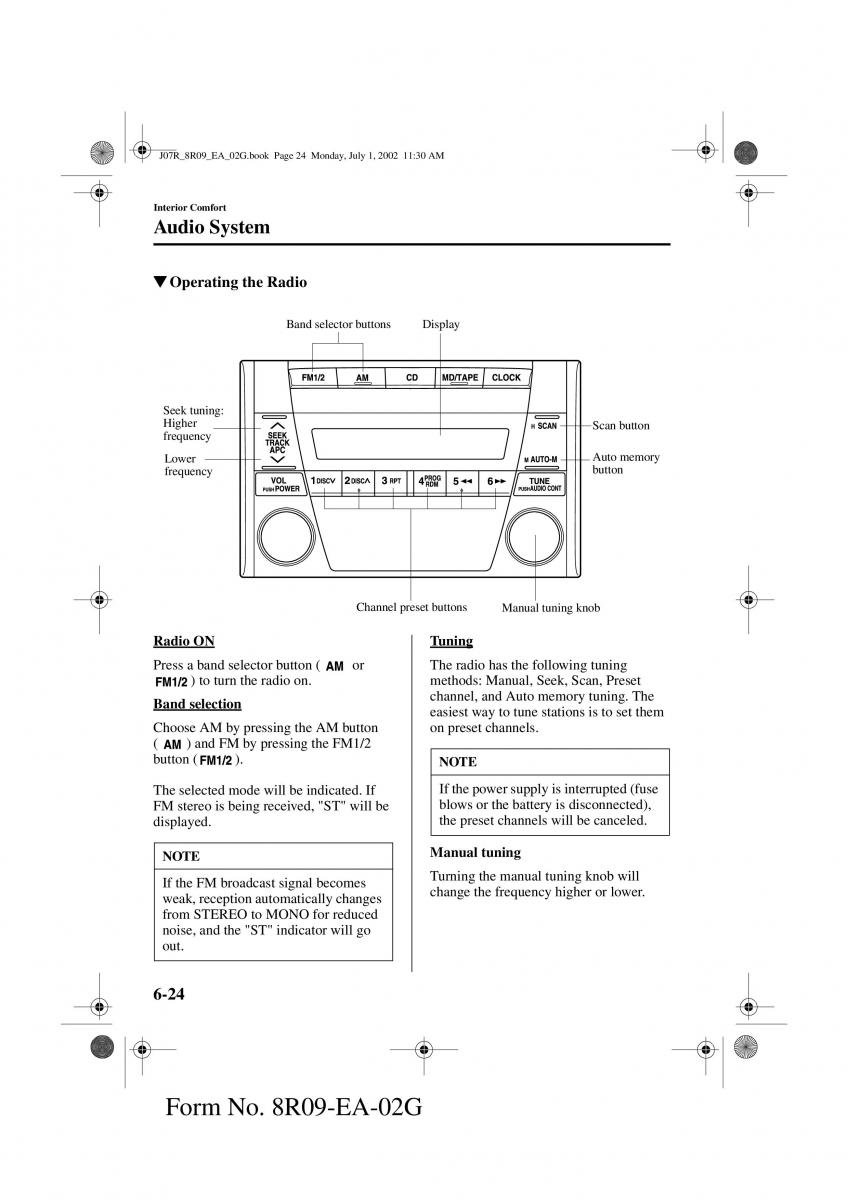 Mazda MX 5 Miata NB II 2 owners manual / page 143