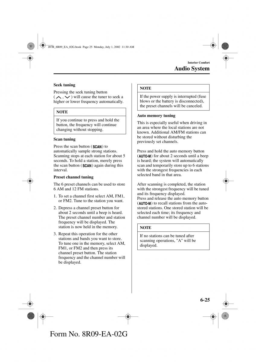 Mazda MX 5 Miata NB II 2 owners manual / page 144