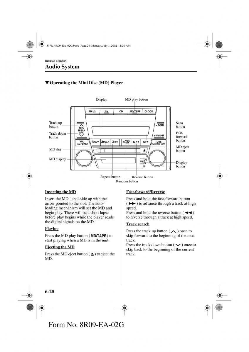 Mazda MX 5 Miata NB II 2 owners manual / page 147