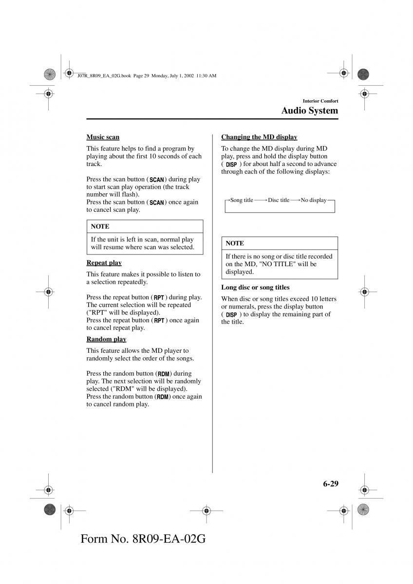 Mazda MX 5 Miata NB II 2 owners manual / page 148