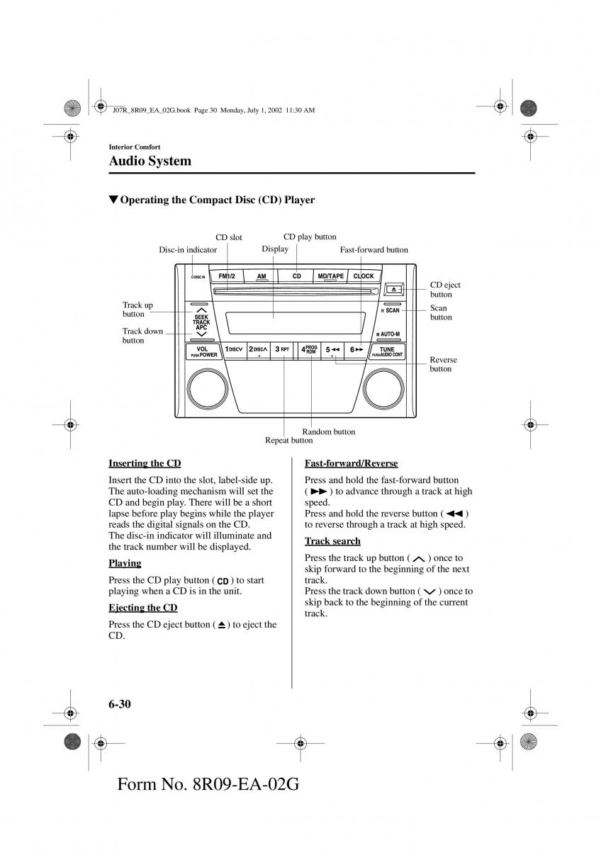 Mazda MX 5 Miata NB II 2 owners manual / page 149