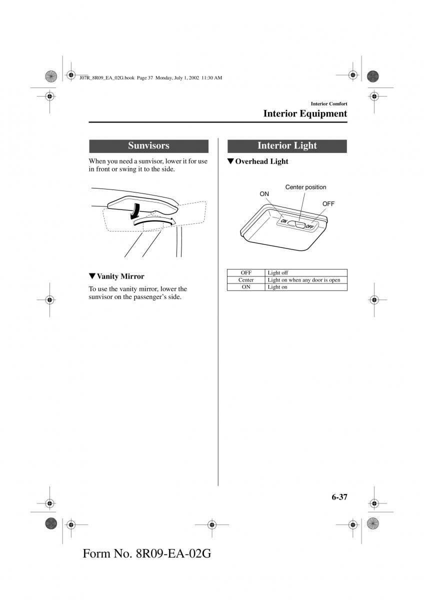 Mazda MX 5 Miata NB II 2 owners manual / page 156