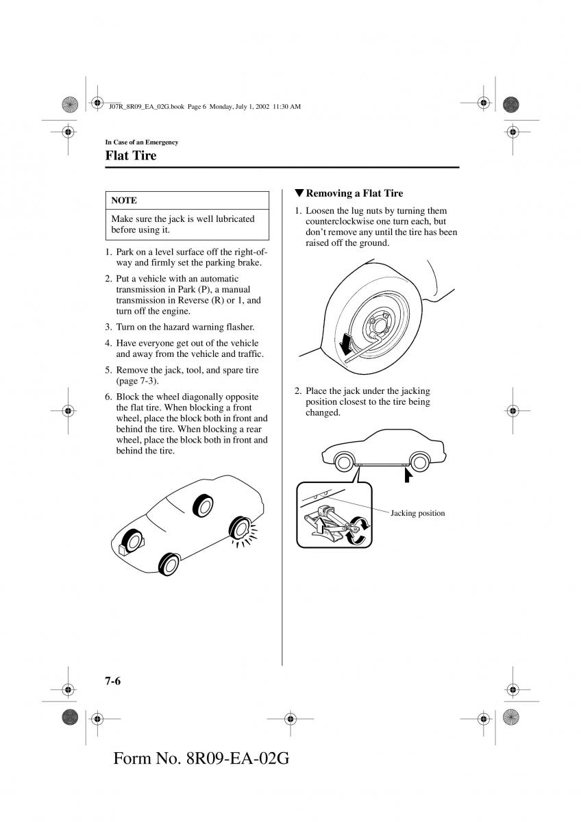 Mazda MX 5 Miata NB II 2 owners manual / page 167